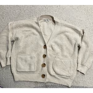 Moon River Oversized Button Up Sweater Womens Size Xs Cardigan Chunky Oatmeal